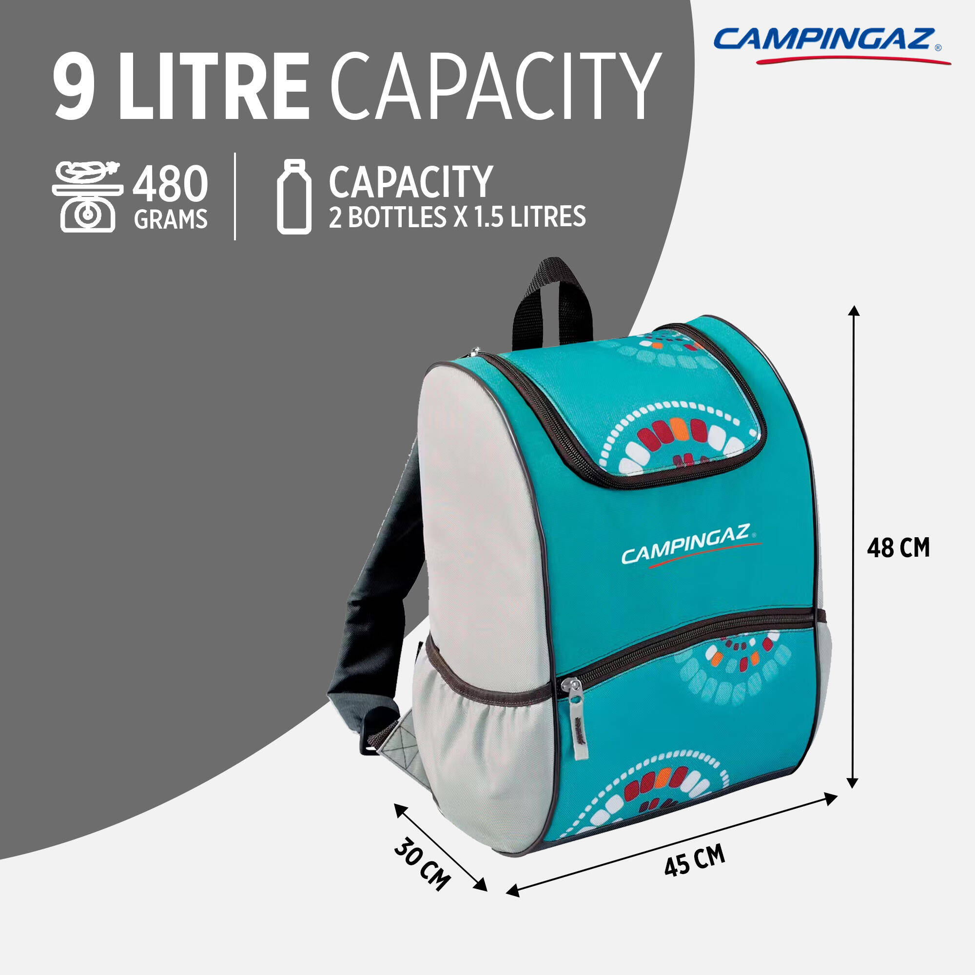 Ethnic Minimaxi Day Bacpack 9L Soft Foldable Cooler collapsible Cooler Bag, insulated lunch bag, 9 hours Cooling Performance -  2