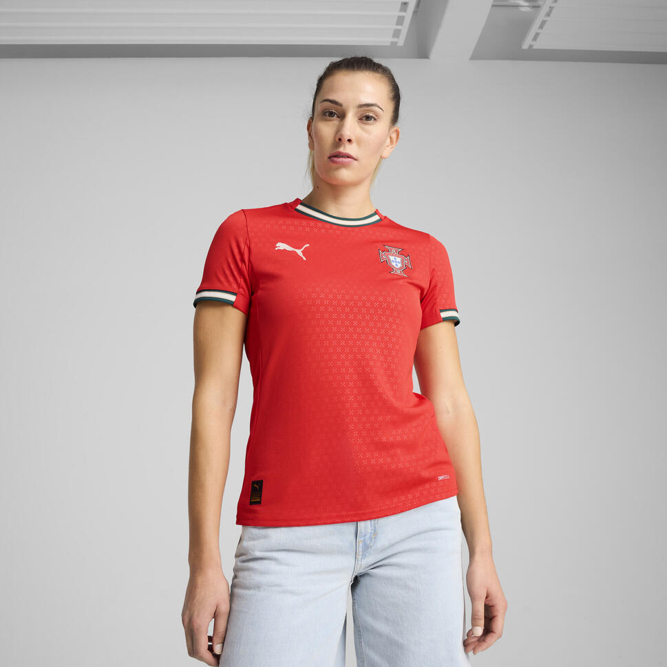 Damska koszulka domowa Portugalia 2025 PUMA Sport Red Sugared Almond Beige