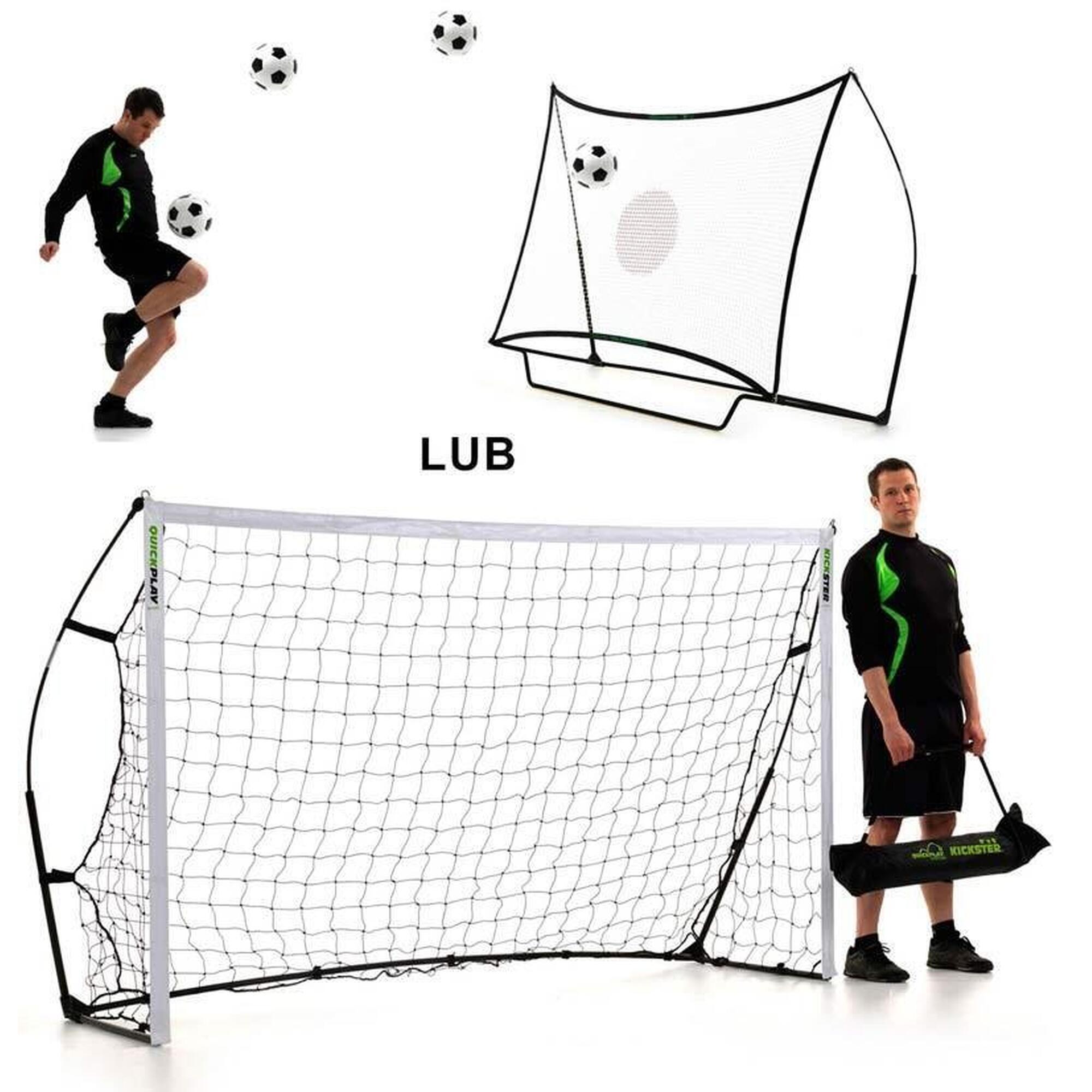 Poartă de fotbal QuickPlay Kickster 2 în 1 + rebounder