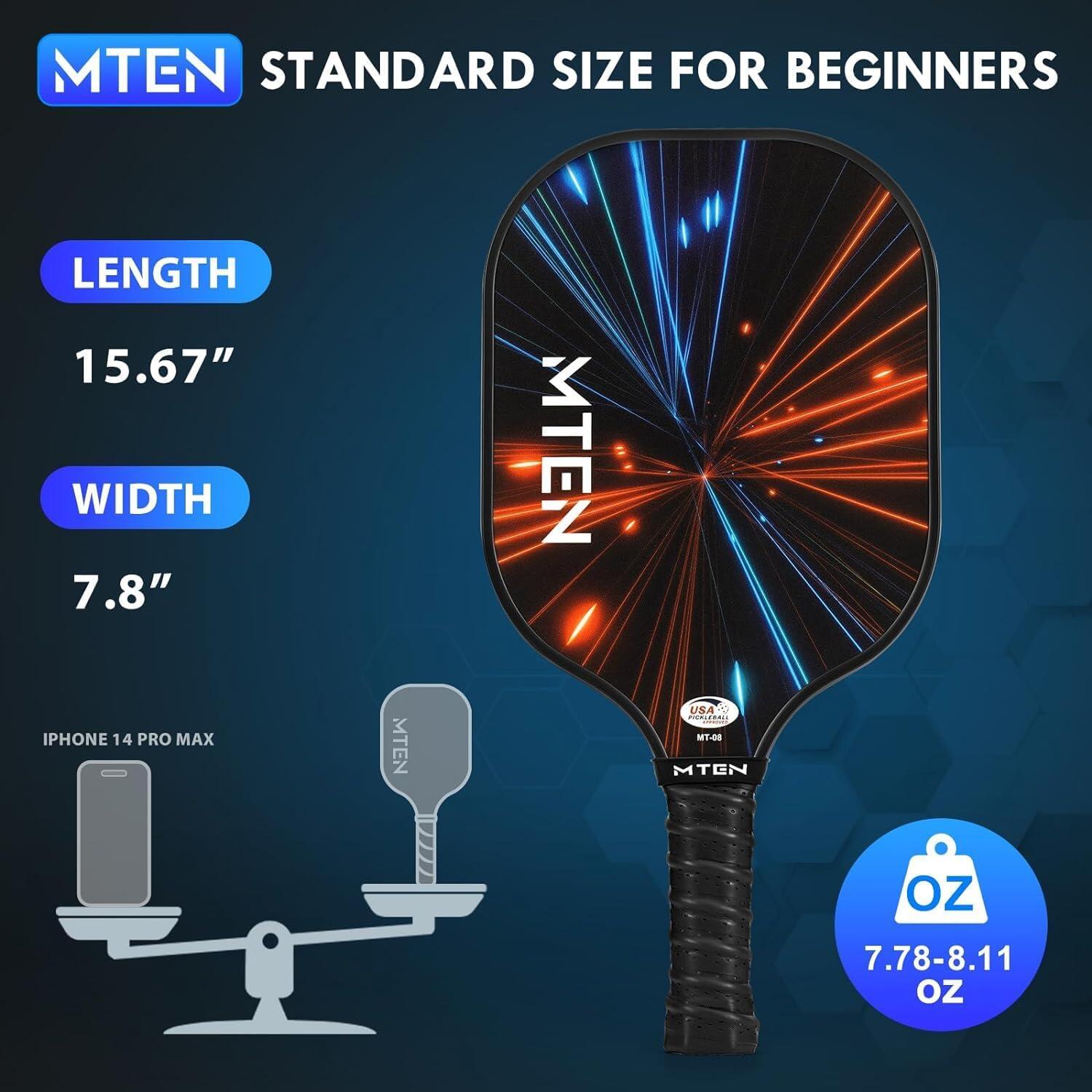 MTEN Pickleball Paddles Set [USAPA Approved] - Blue