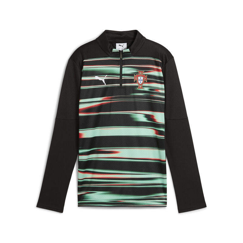 Dětská mikina s krátkým zipem Portugal pro mládež PUMA Black White