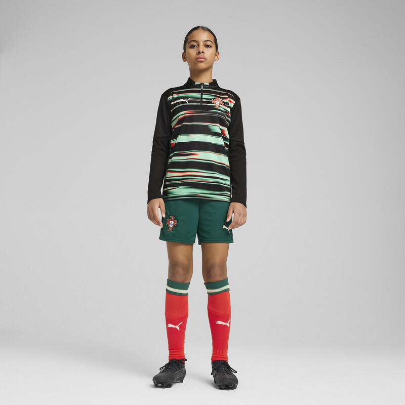 Dětská mikina s krátkým zipem Portugal pro mládež PUMA Black White