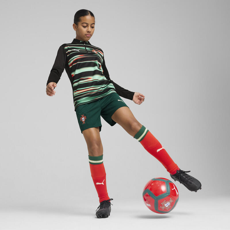 Dětská mikina s krátkým zipem Portugal pro mládež PUMA Black White