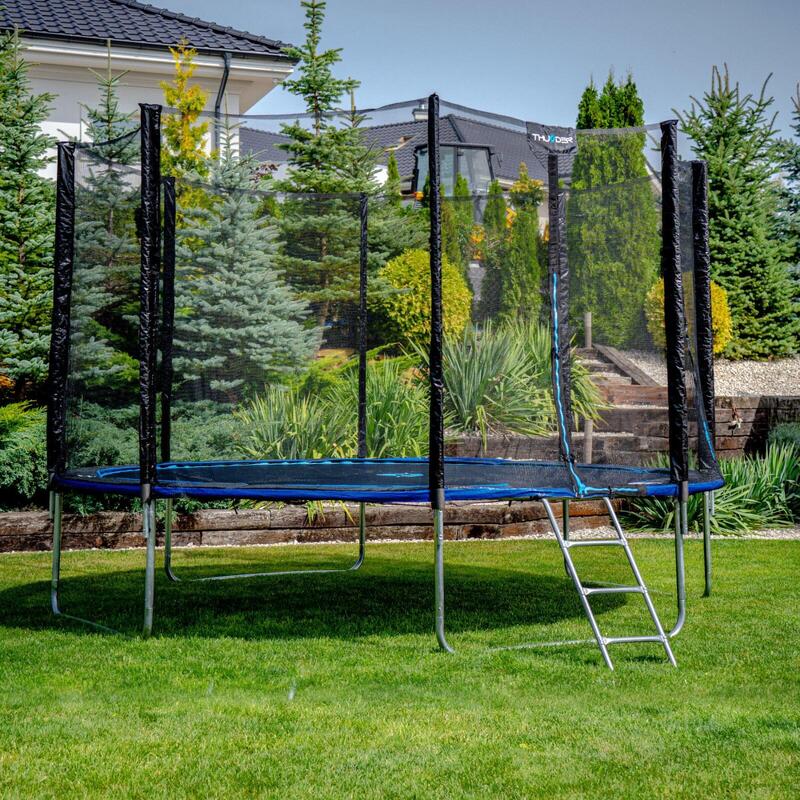 Thunder Epic Blue - Trampoline rond de surface (Ø244 cm) avec filet