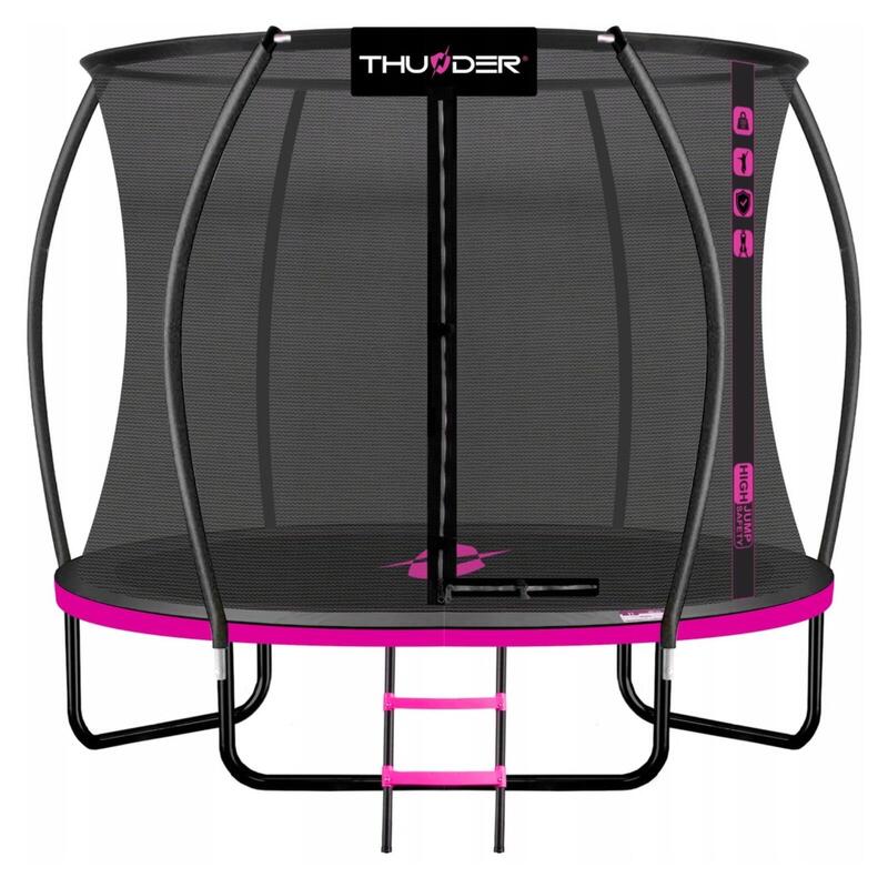 Thunder Superb trampoline rose superstructure rond (Ø305 cm) avec filet