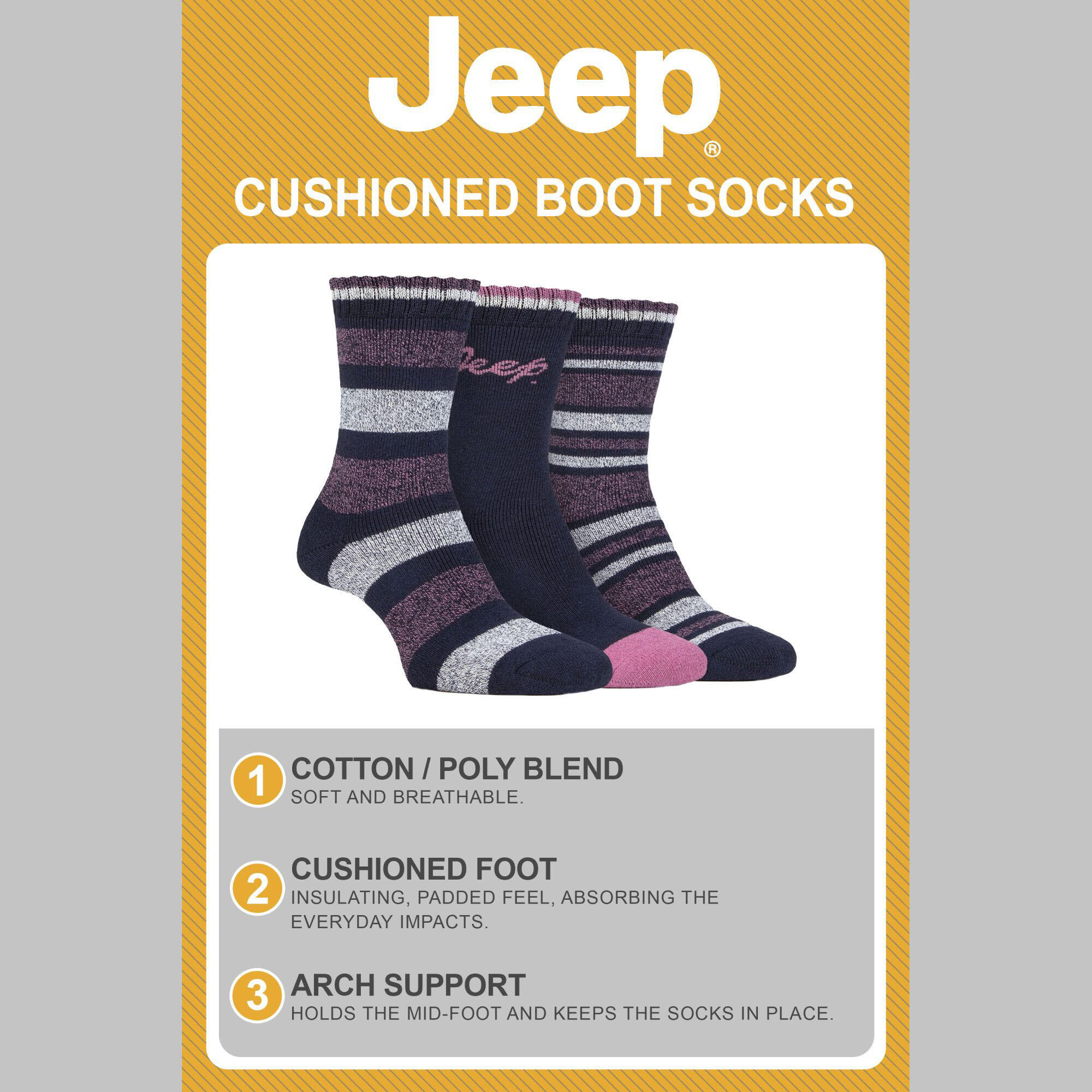 Paquet de 3 chaussettes de bottes rembourrées Performance pour femmes 4/4