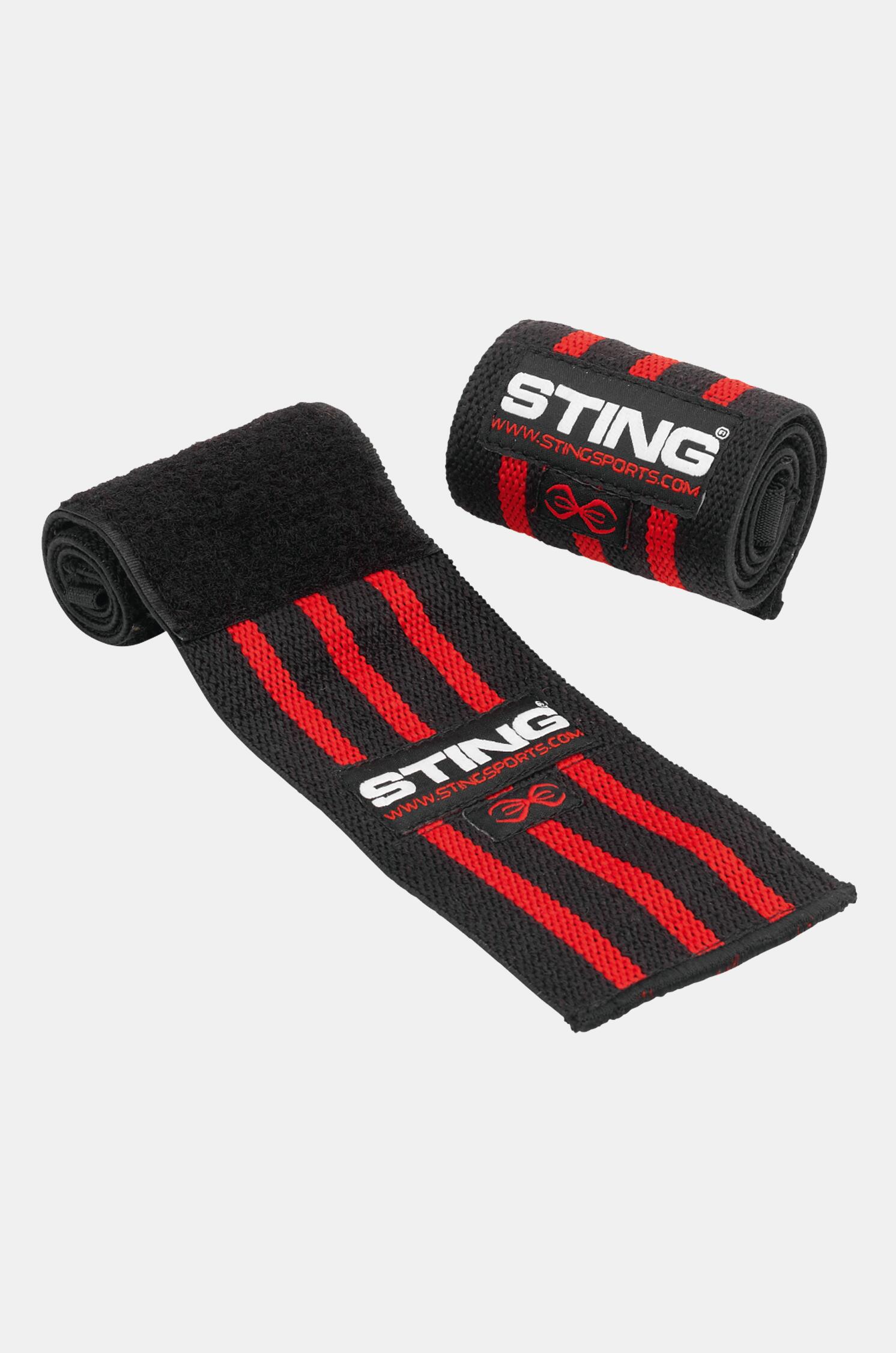 STING Elasticised Lifting Wrist Wraps 18 INCH / Black Red