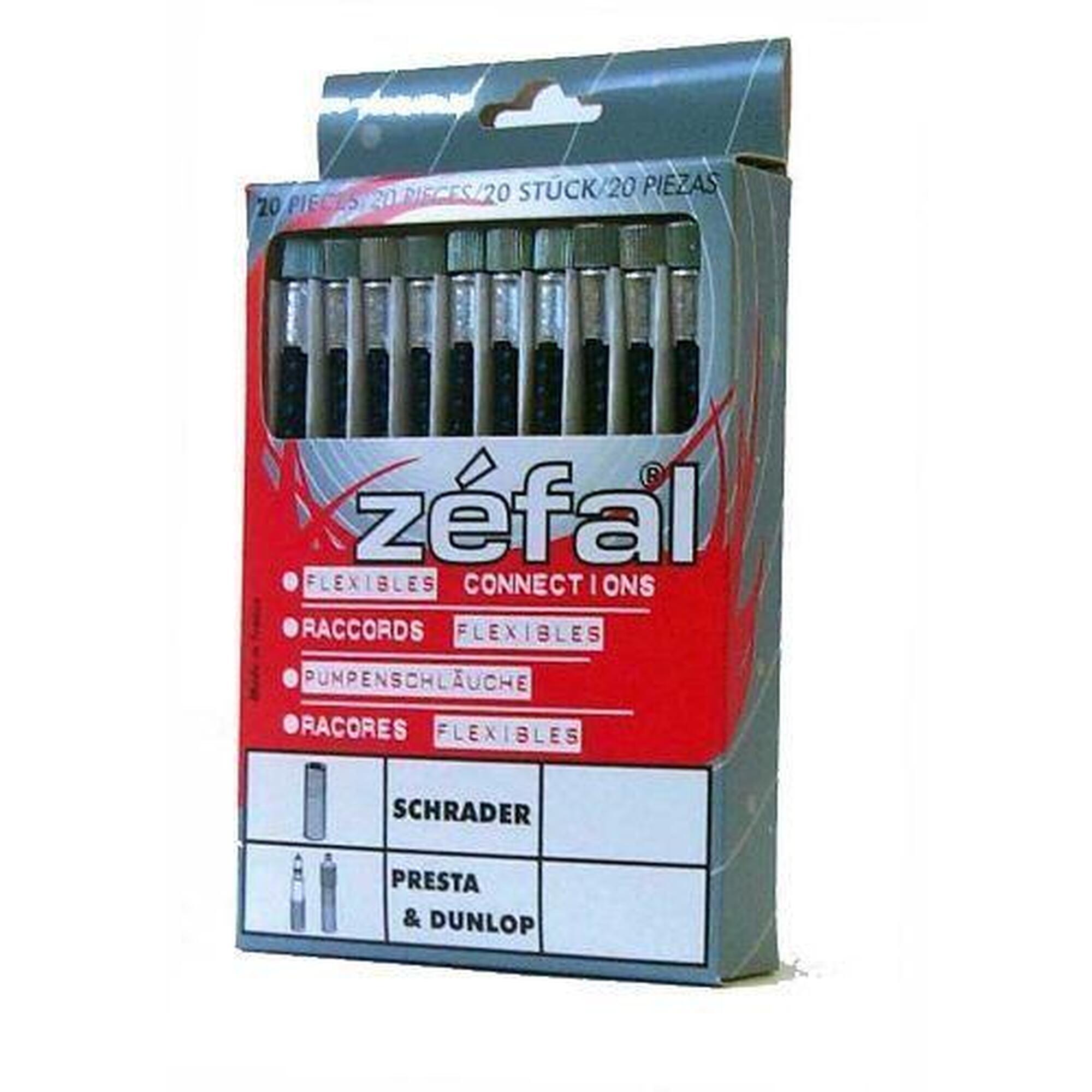 Zefal - Raccords Valve Schrader Pour Pompe - 15 Cm - Sachet De 20 - Tête De Gonflage Vélo - Noir - Taille Unique - Decathlon