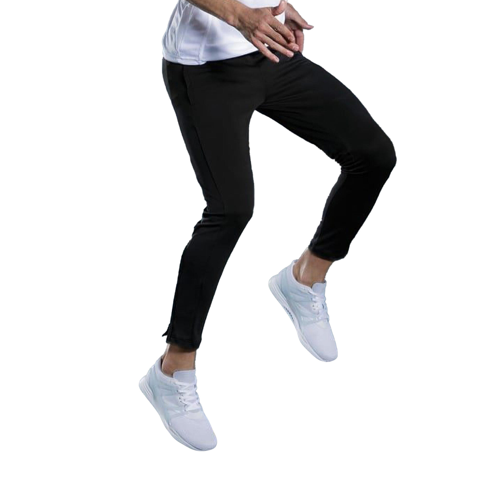 Adults Unisex Slim Fit Performance Track Pants (Black) 3/3