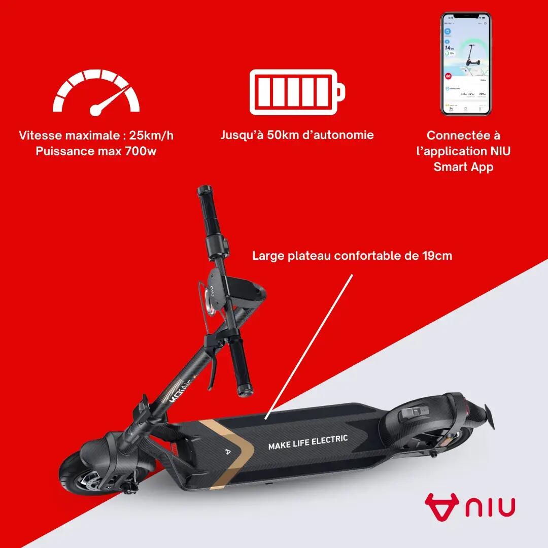 Trottinette électrique NIU KQi Air X | 100% Fibre de Carbone | Léger 3/8