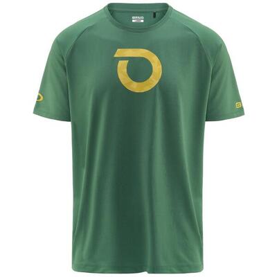briko t-shirt verde da uomo in materiale sintetico da ciclismo e bici