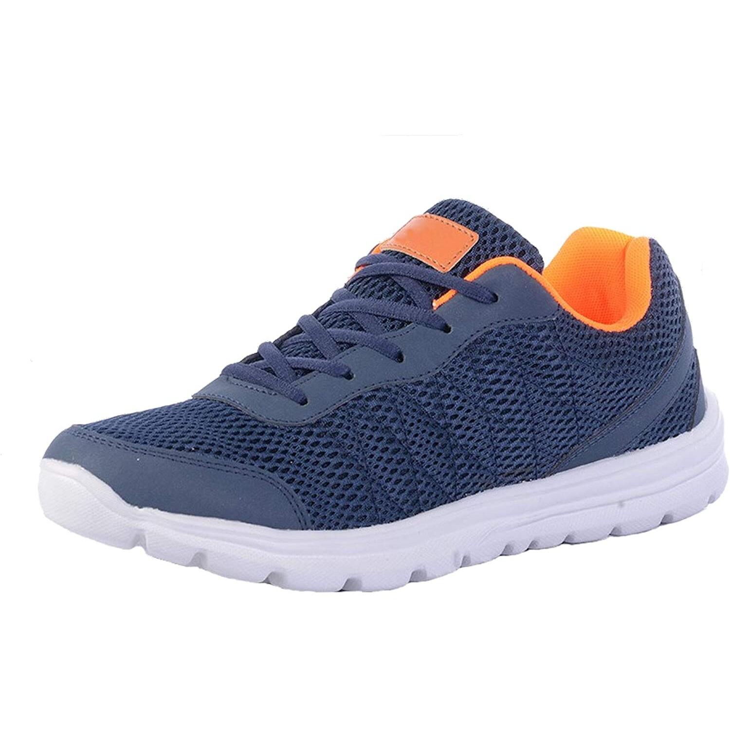 navy blue / orange