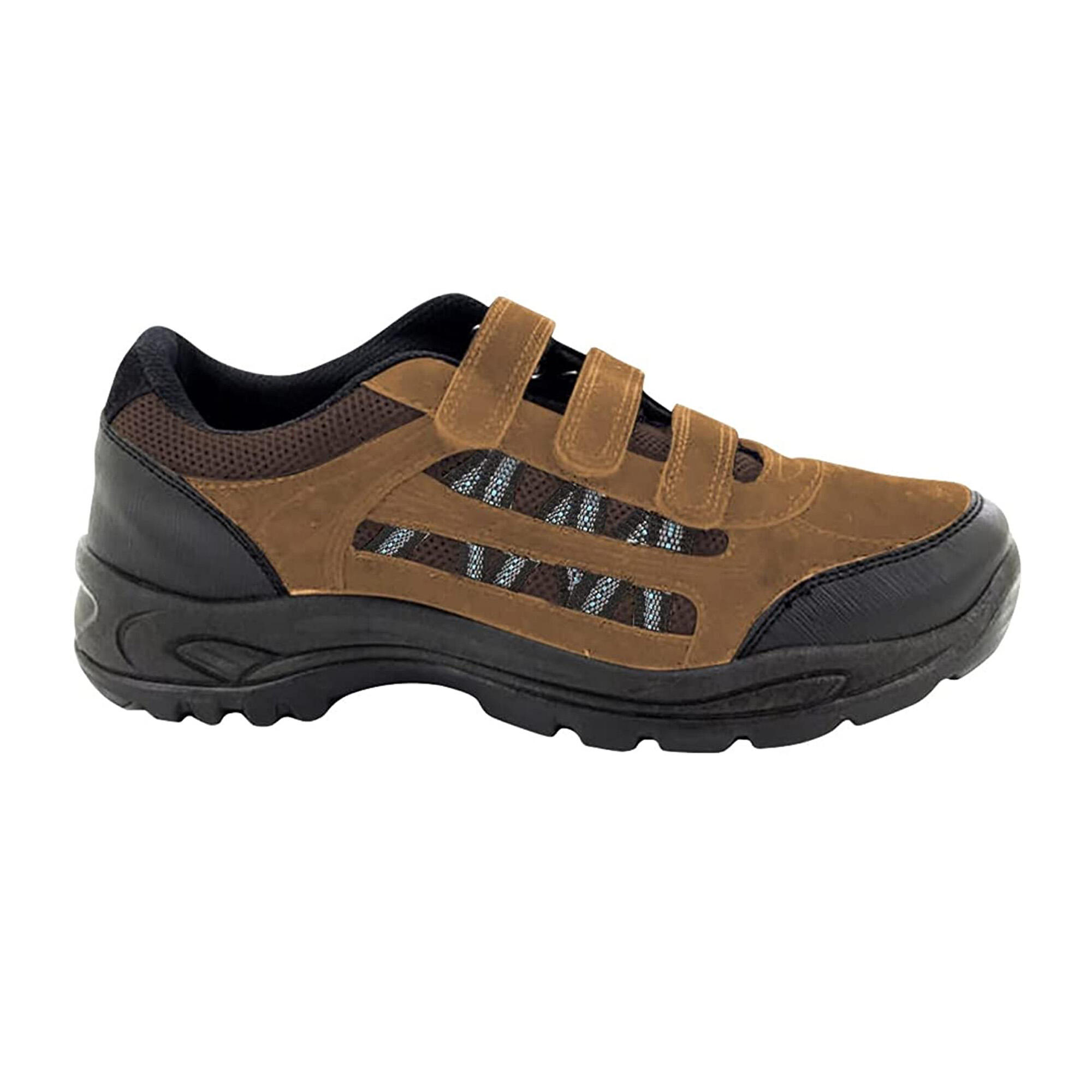 Boys Ascend Triple Touch Fastening Trek Hiking Trail Shoes (Khaki/Brown) 1/2