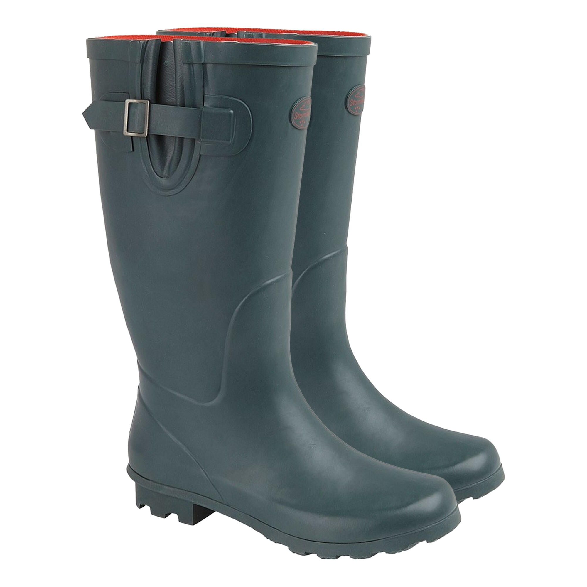 Gummistiefel Damen Grün/Rot 2/2
