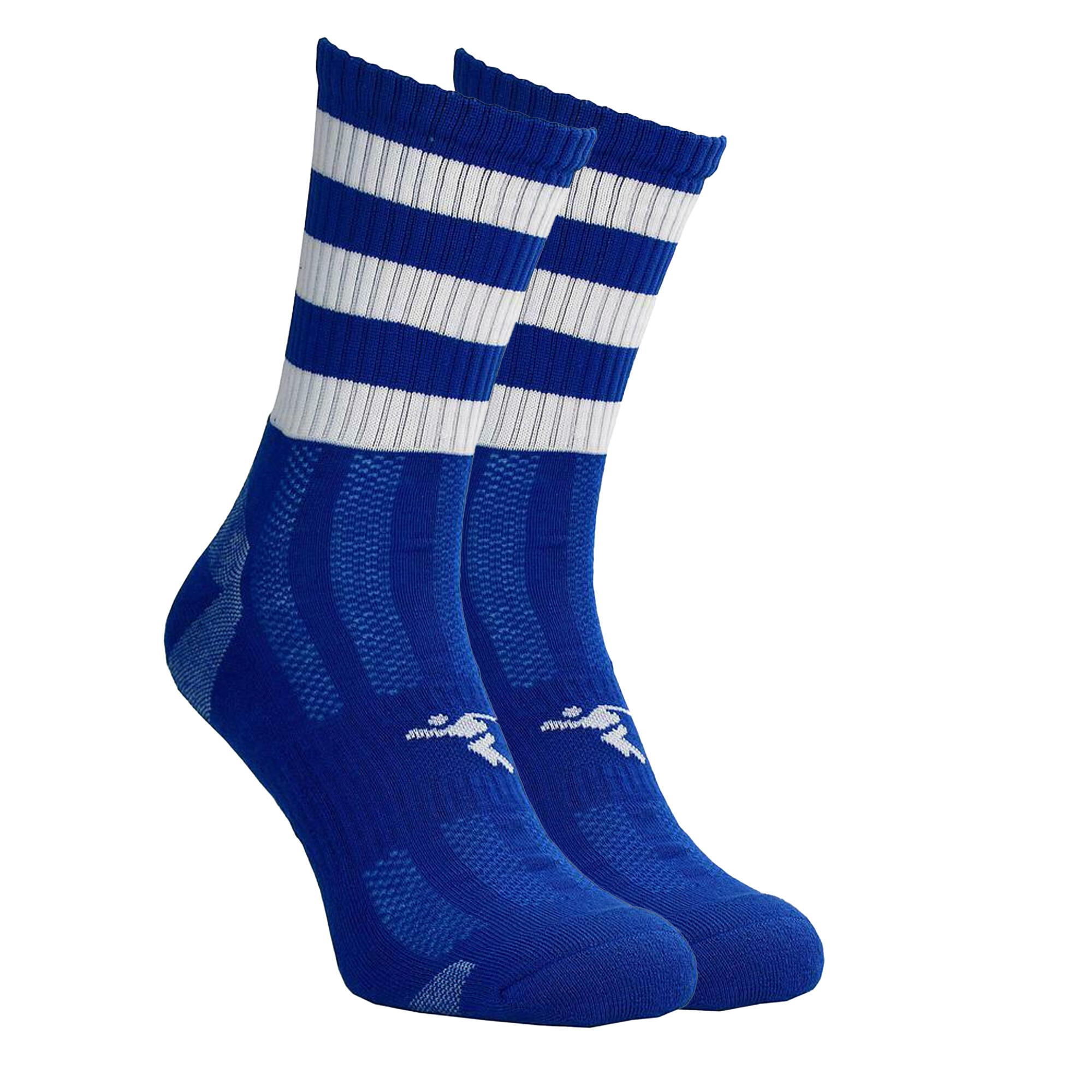 Chaussettes De Football PRO Enfant (Bleu Roi / Blanc) 2/2