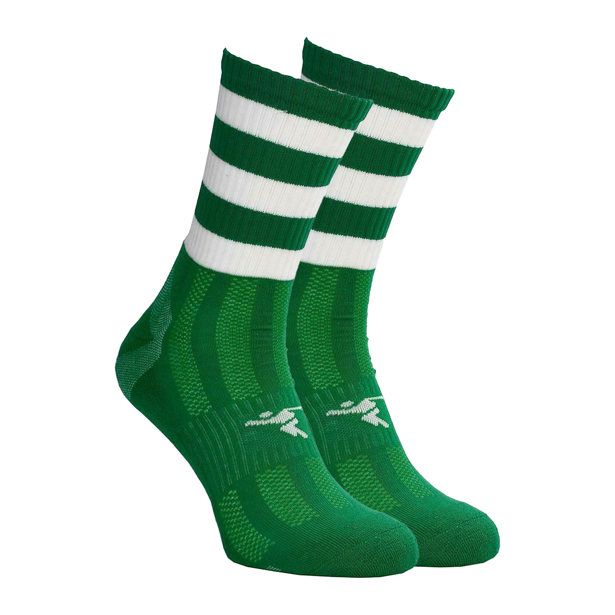Childrens/Kids Pro Hooped Gaelic Mid Socks (Green/White) 2/2