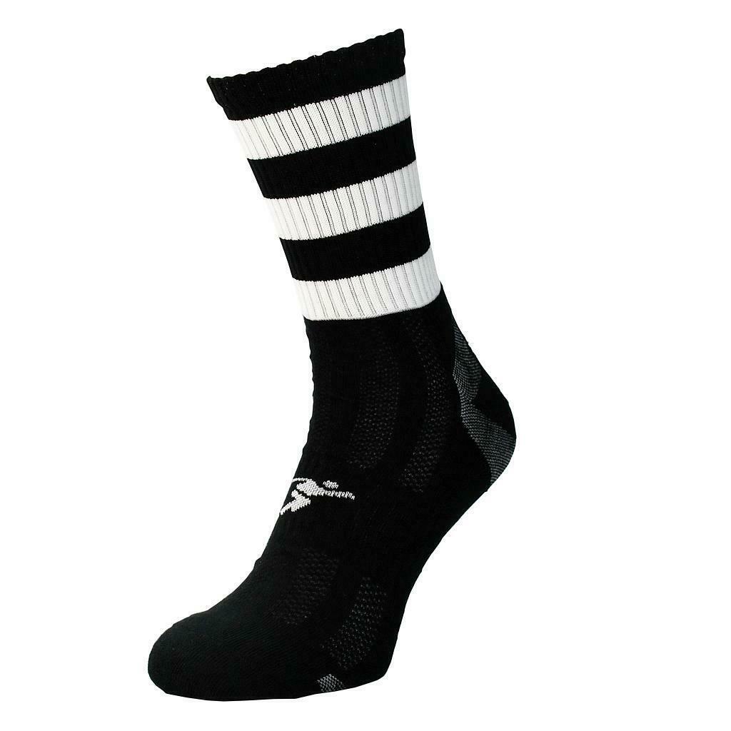 PRECISION Childrens/Kids Pro Hooped Football Socks (Black/White)