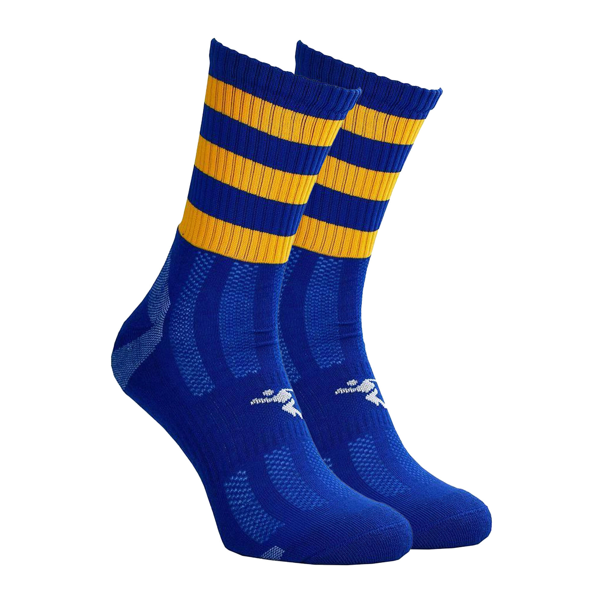 Chaussettes De Football PRO Enfant (Bleu Roi / Ambre) 2/2