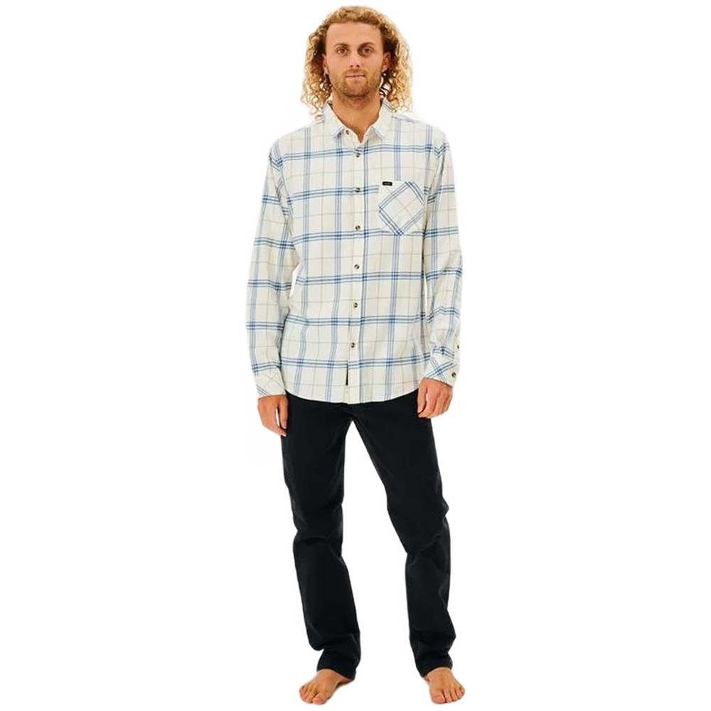 Camisa de Manga Comprida Homem Rip Curl Checked in Flannel Branco 4/5