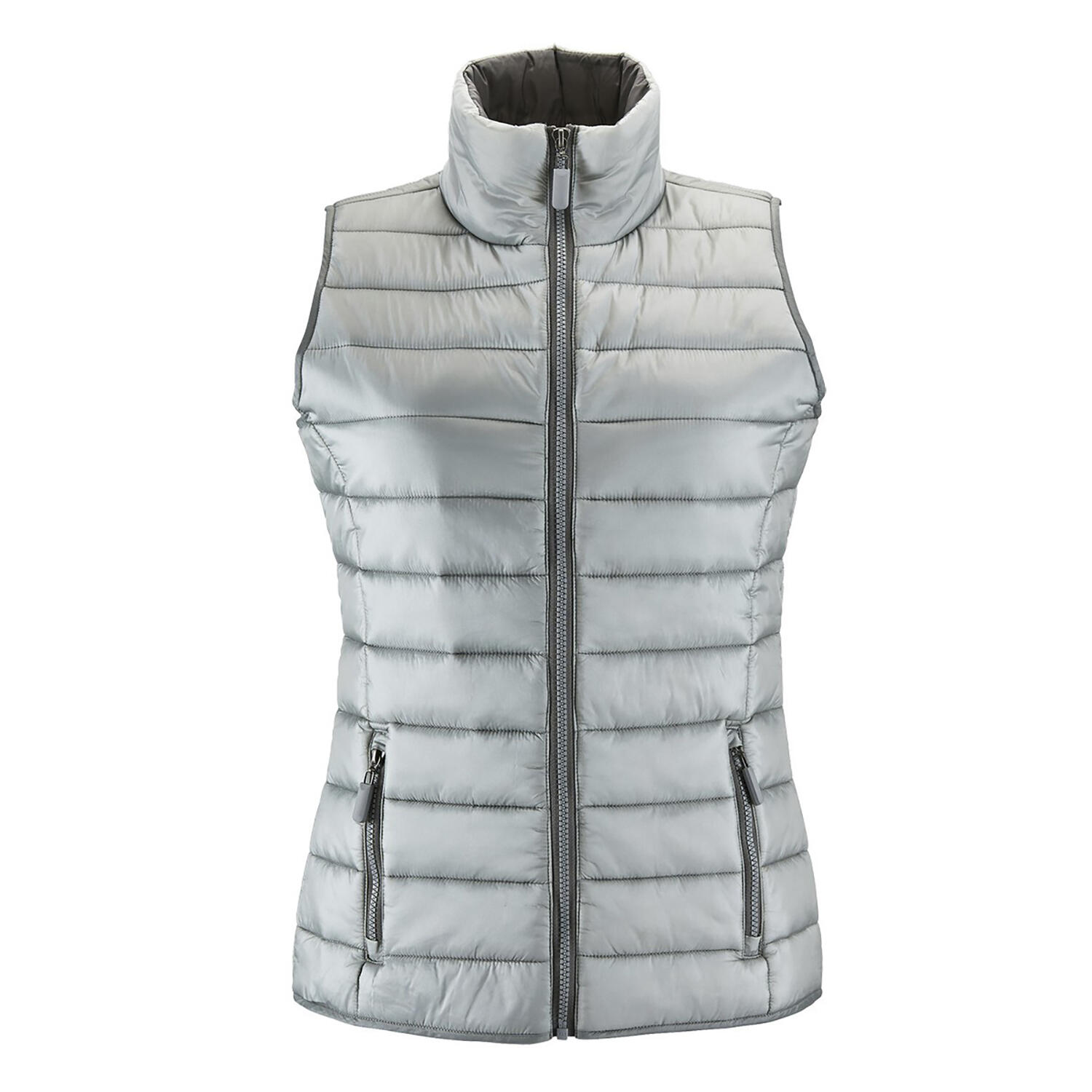 SOL'S Womens/Ladies Wave Padded Water Repellent Bodywarmer/Gilet (Metal Grey)