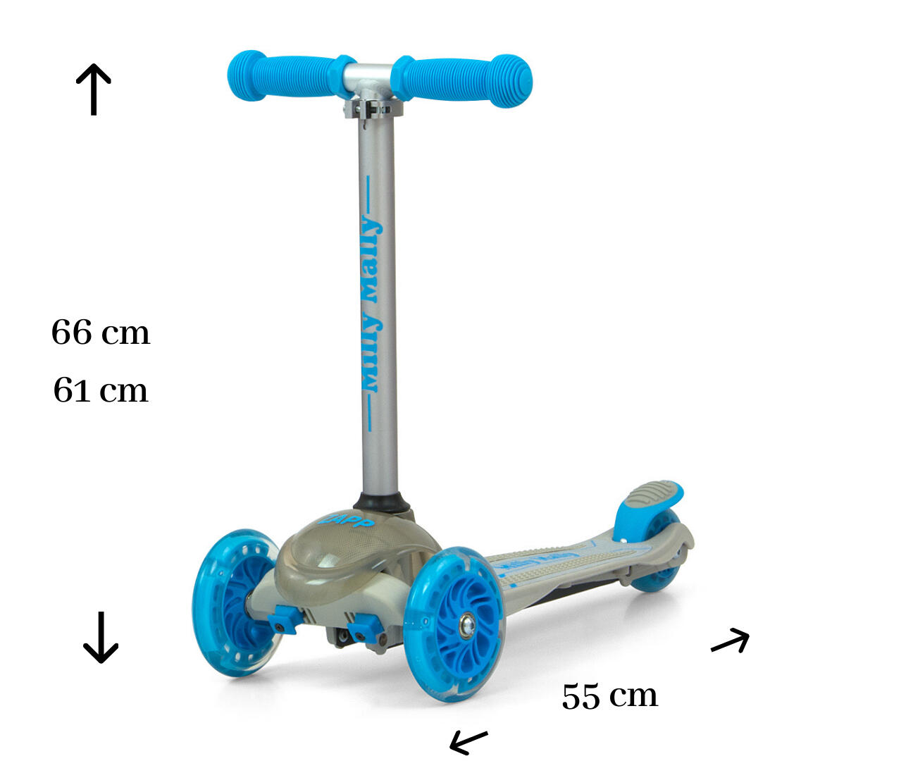 Trottinette Milly Mally Zapp Gris 2/5