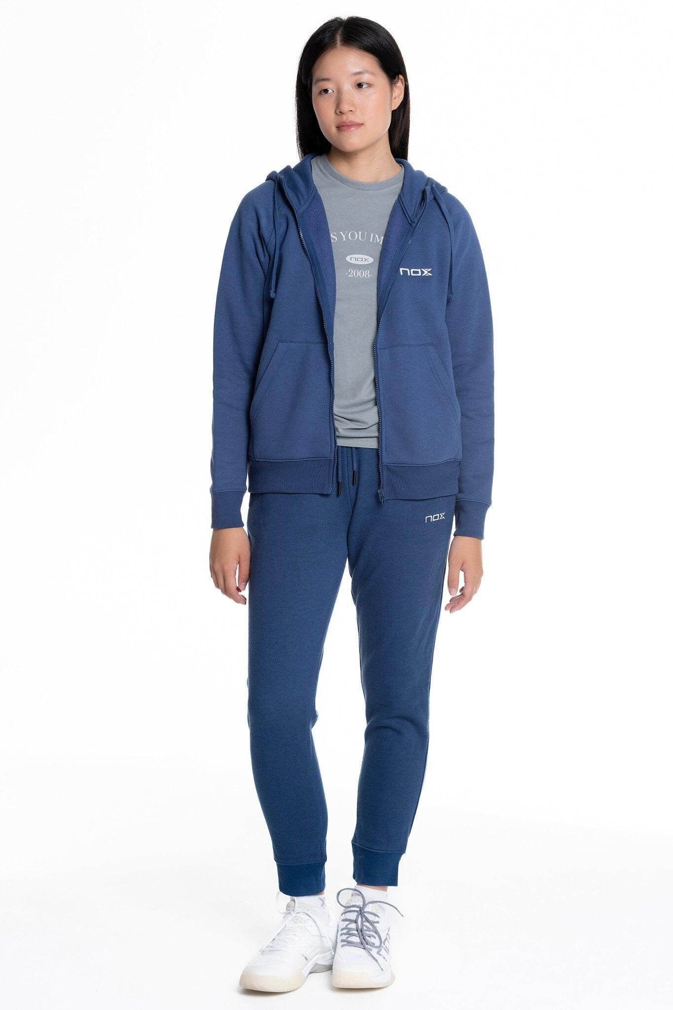 Felpa Cappuccio Nox Basic Blu Navy Donna T21hsucaazm 4/5