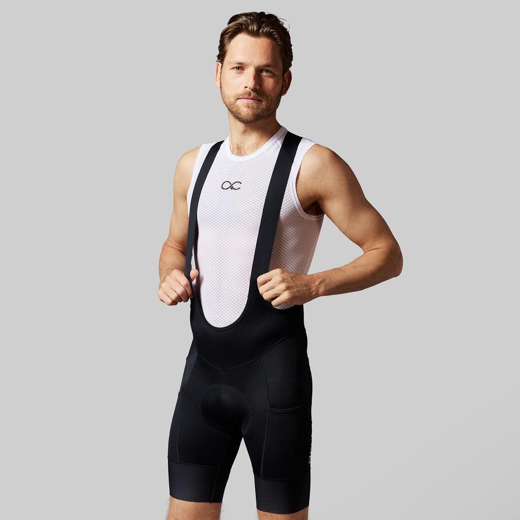 Intermediate Men's Cargo Cycling Bibshort with Pad and Braces Cycling Shorts