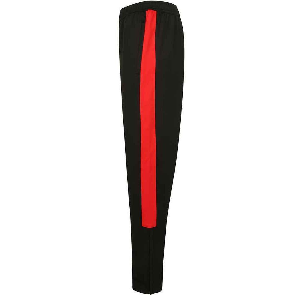 Mens Knitted Tracksuit Pants (Black/Red) 3/4