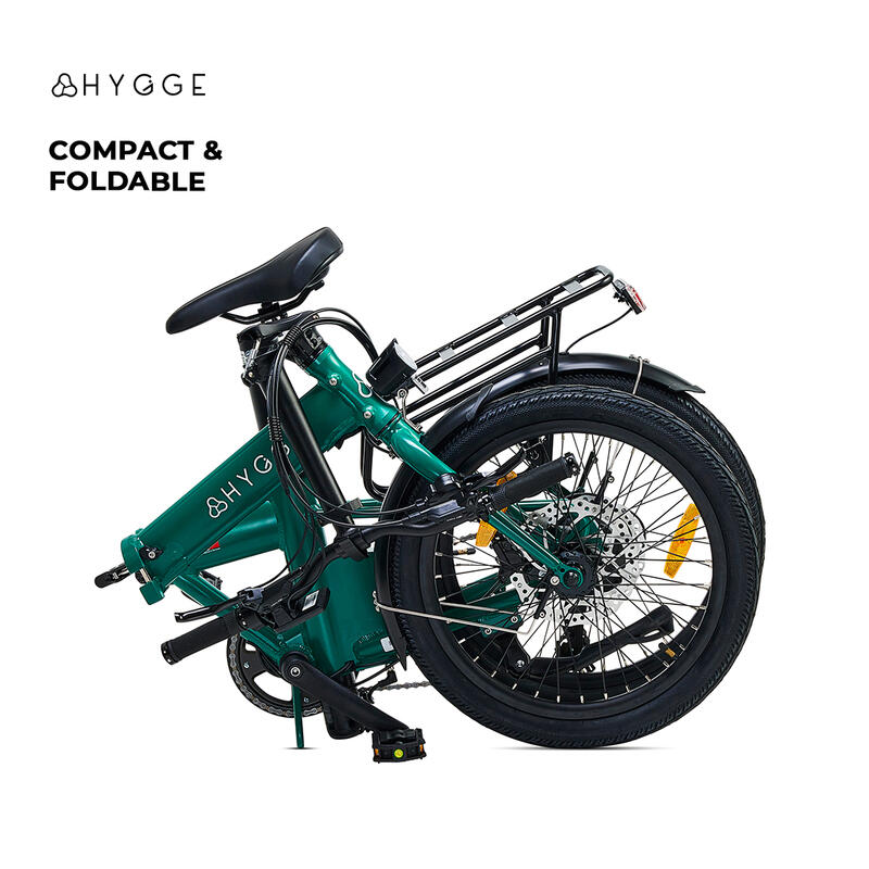 Vélo électrique pliant Hygge Virum, vélo de ville léger en British Racing Green