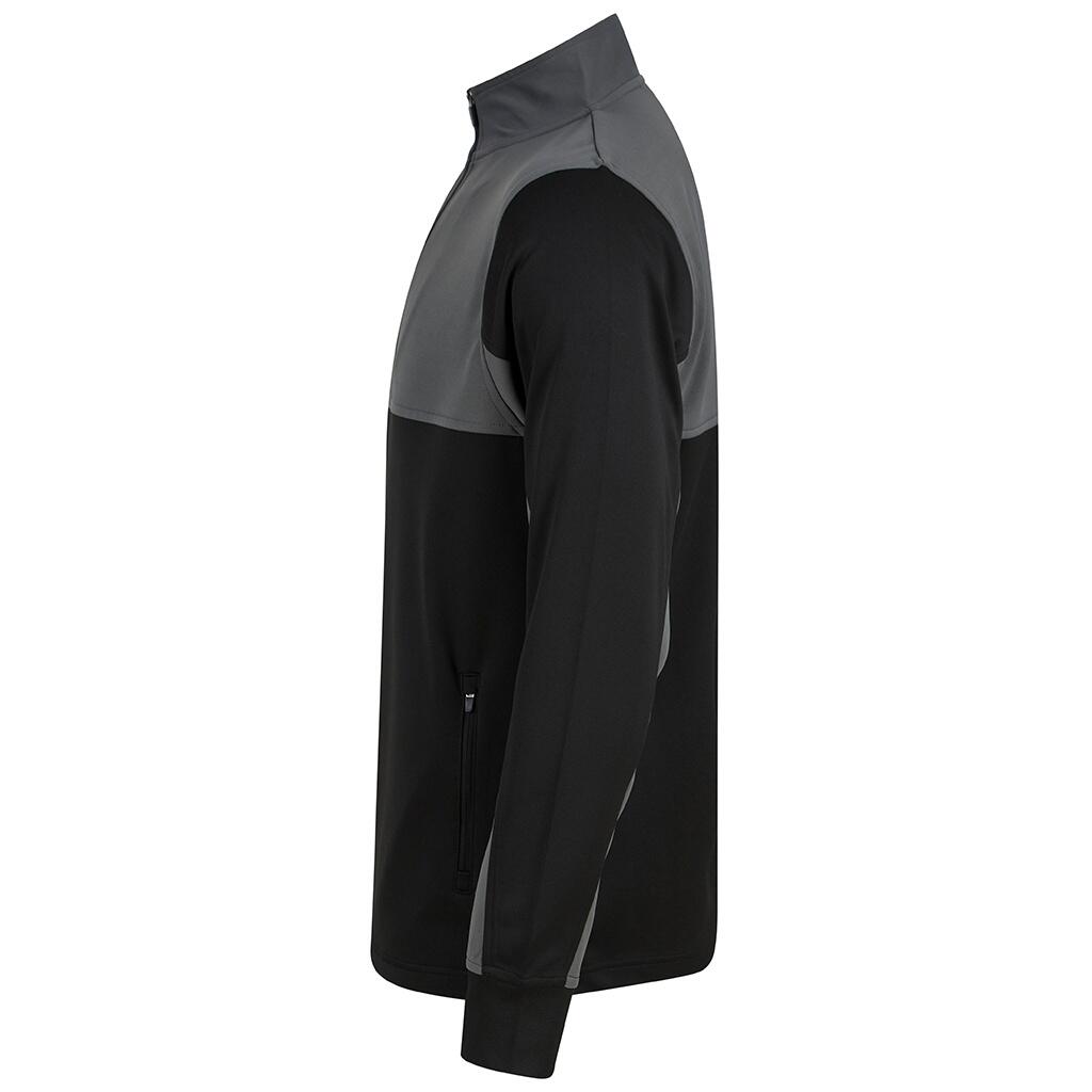 Mens Quarter Zip Track Top (Black/Gunmetal Grey) 3/3