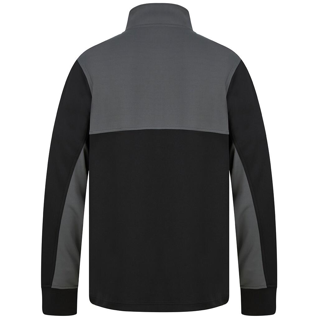 Mens Quarter Zip Track Top (Black/Gunmetal Grey) 2/3