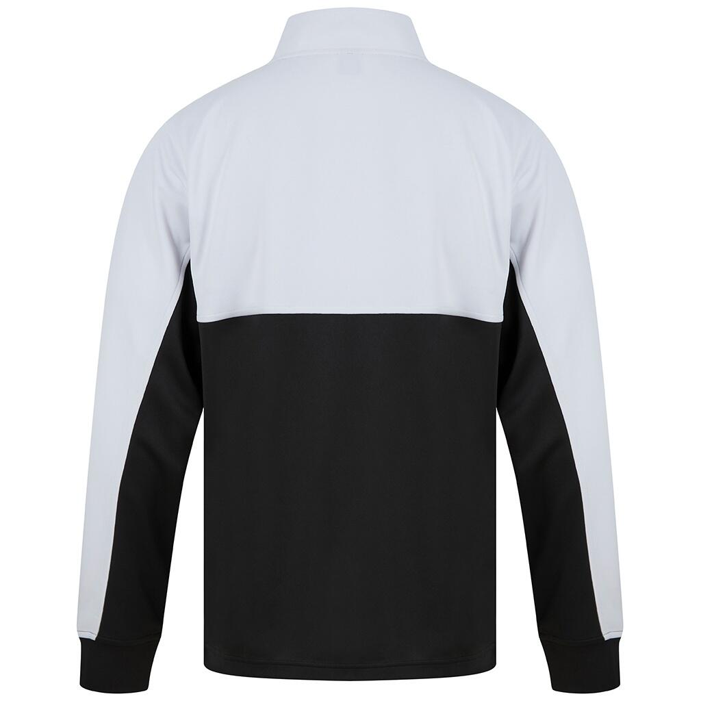 Mens Quarter Zip Track Top (Black/White) 2/4