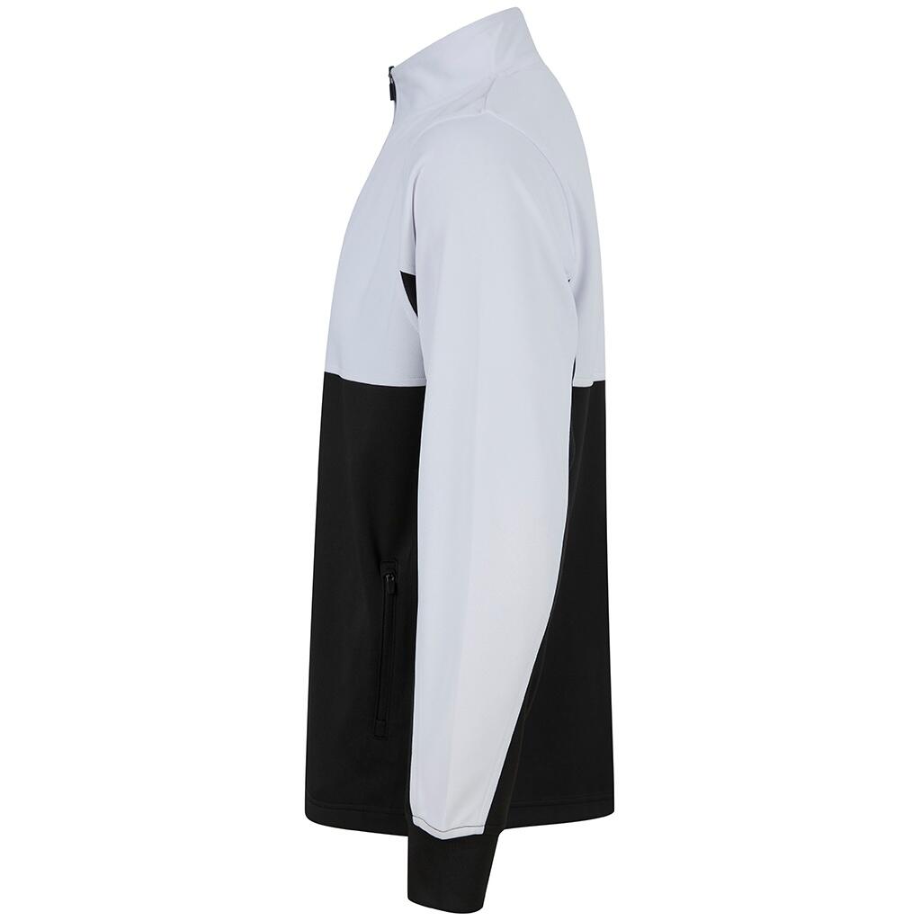 Mens Quarter Zip Track Top (Black/White) 3/4