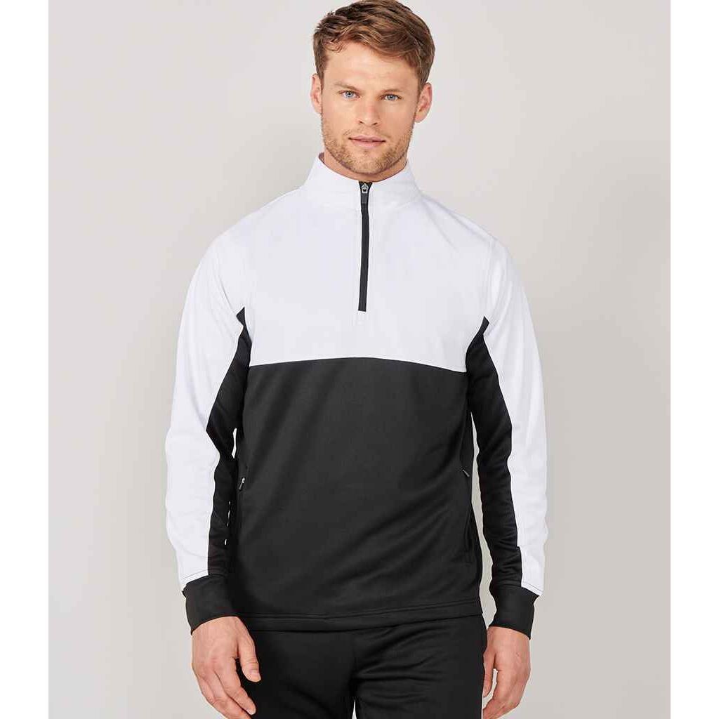 Mens Quarter Zip Track Top (Black/White) 4/4