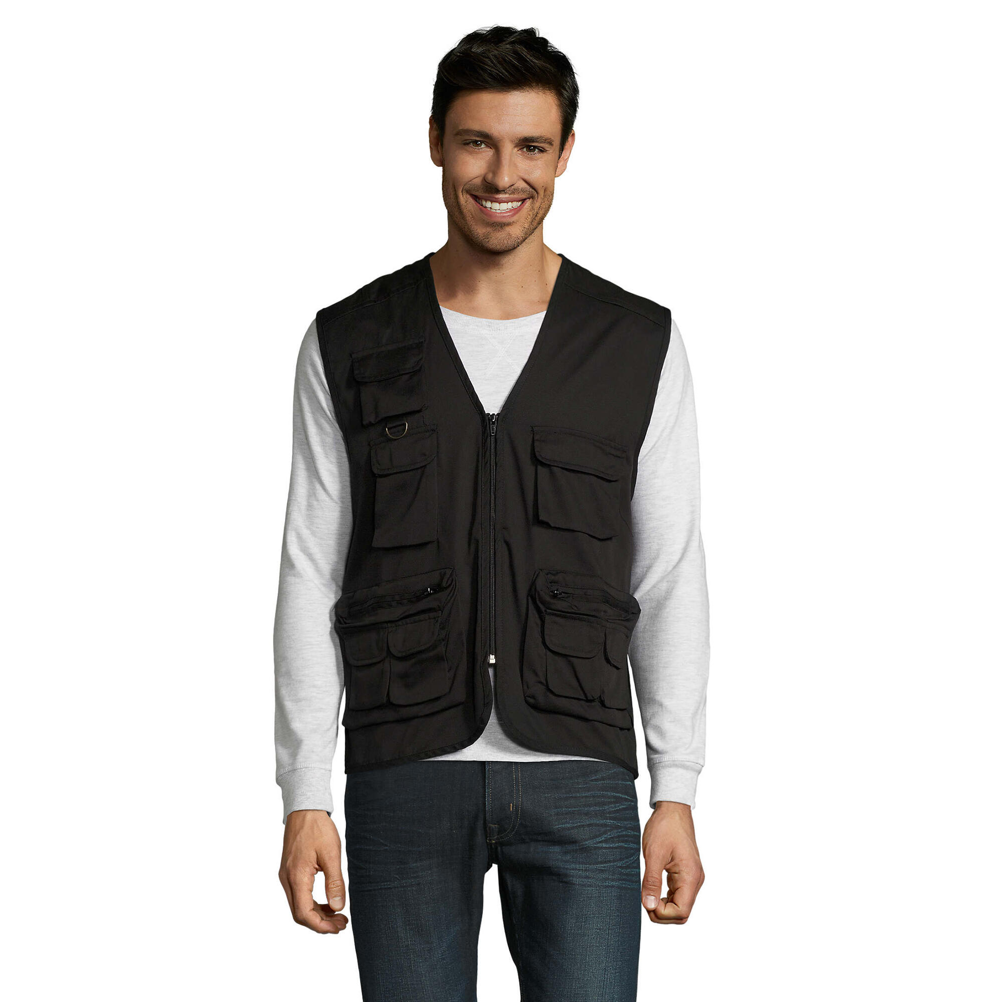 Wild Unisex Full Zip Waistcoat Bodywarmer Jacket (Black) 3/4