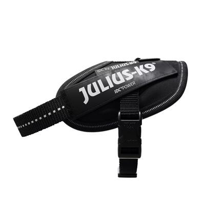 Julius k9 Idc power-harnas / tuig voor labels zwart 3/4