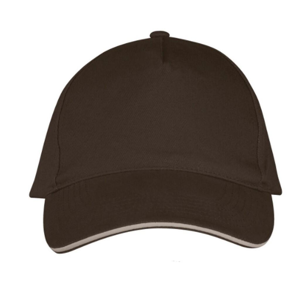 Unisex Long Beach Cap (Chocolate/Beige) 2/4