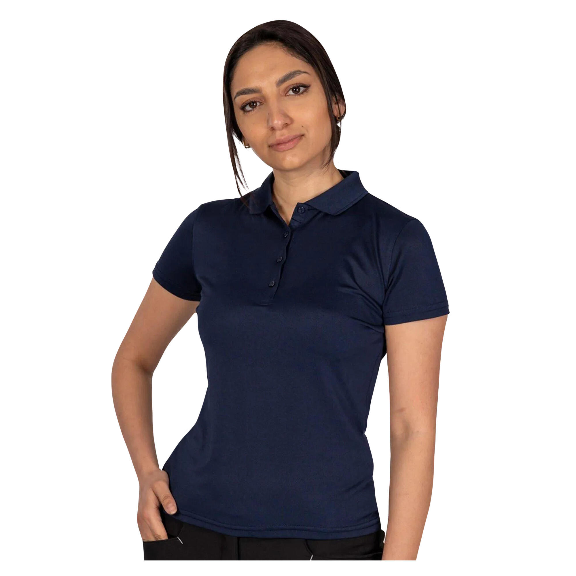"Classic" Poloshirt für Emblem Damen Marineblau 4/4