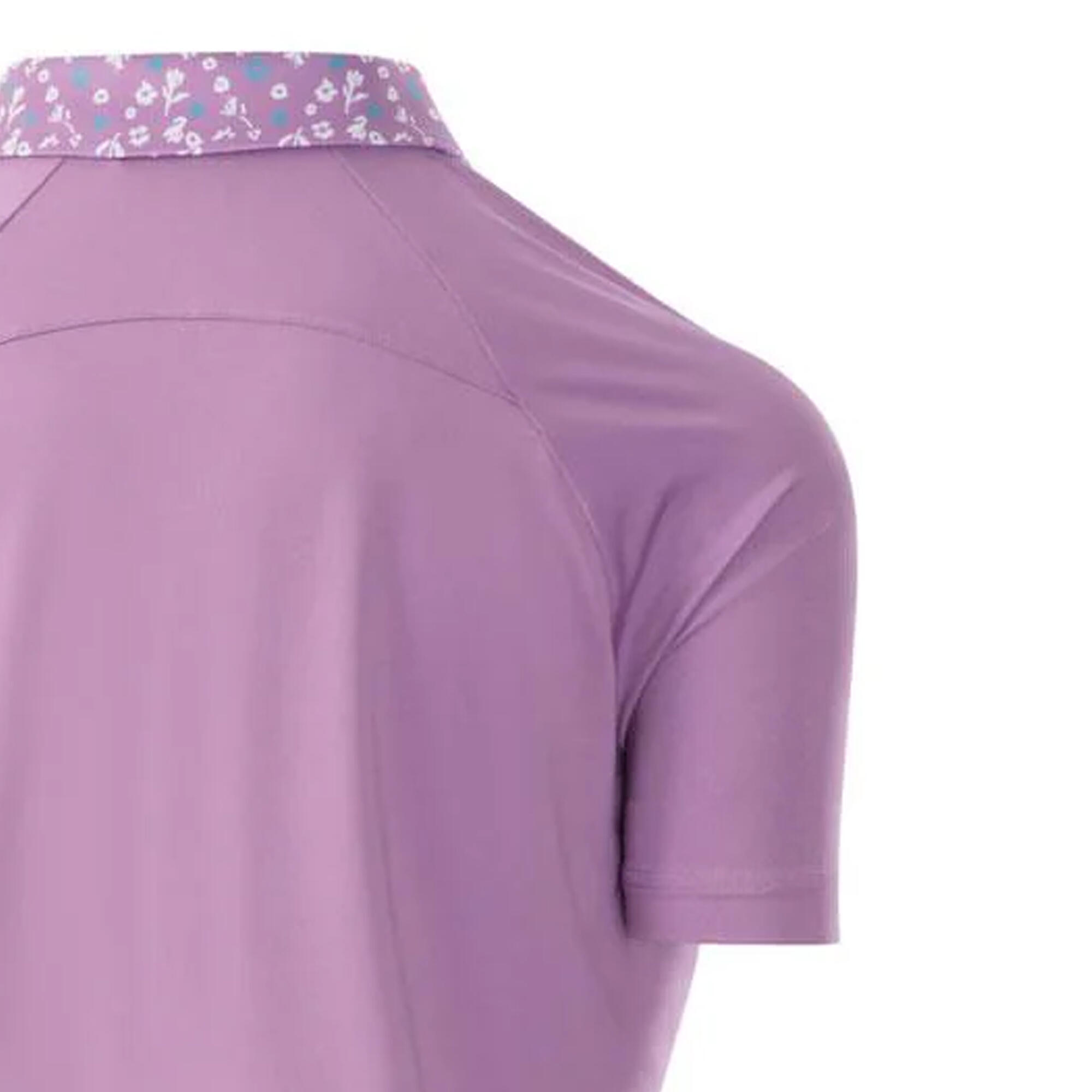 Womens/Ladies Zip Neck Golf Polo Shirt (Purple) 4/4