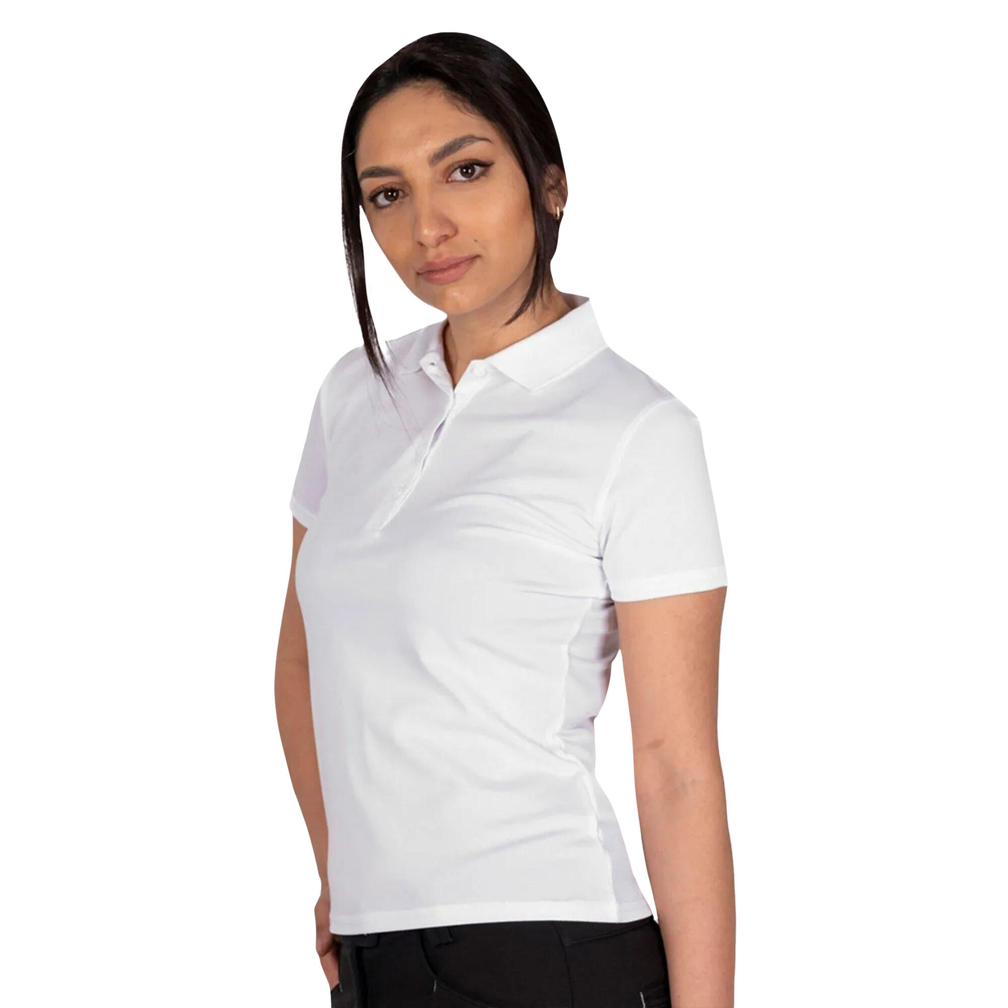 "Classic" Poloshirt für Emblem Damen Weiß 4/4
