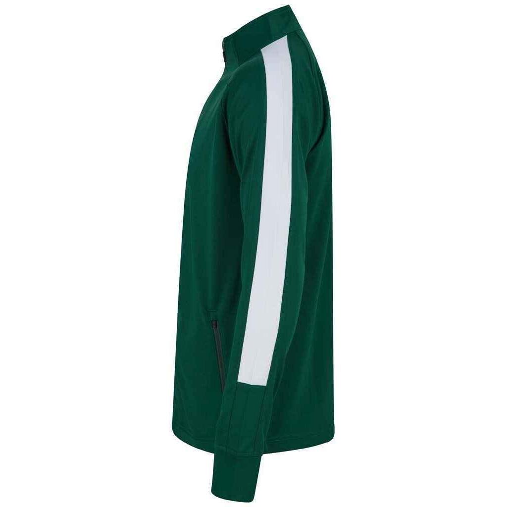 Mens Knitted Tracksuit Top (Bottle Green/White) 3/3
