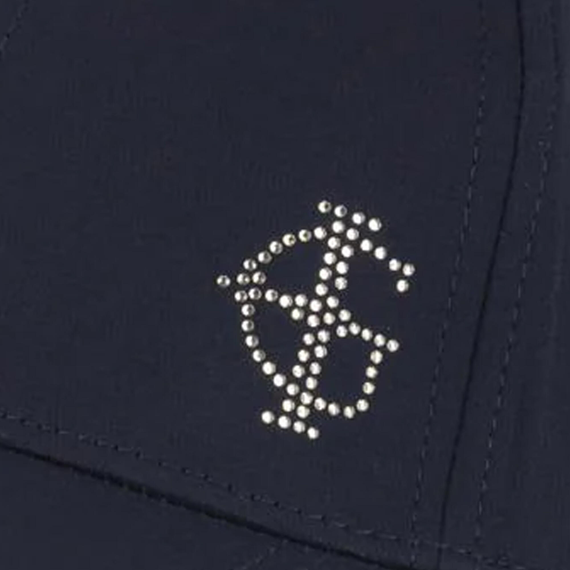 Womens/Ladies Diamante Logo Baseball Cap (Navy) 4/4