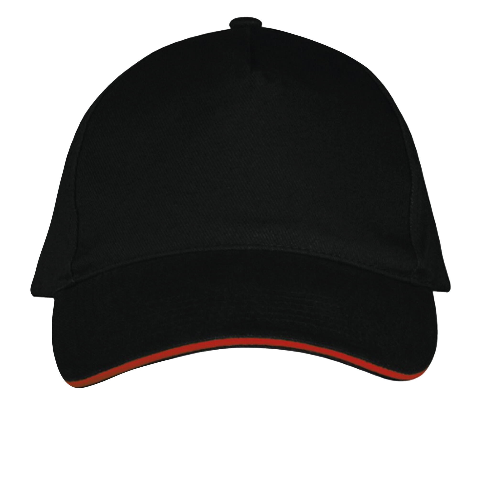SOL'S Unisex Long Beach Cap (Black/Red)