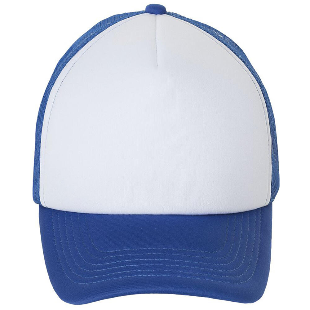 Unisex Bubble Contrast Cap (White/Royal Blue) 3/4