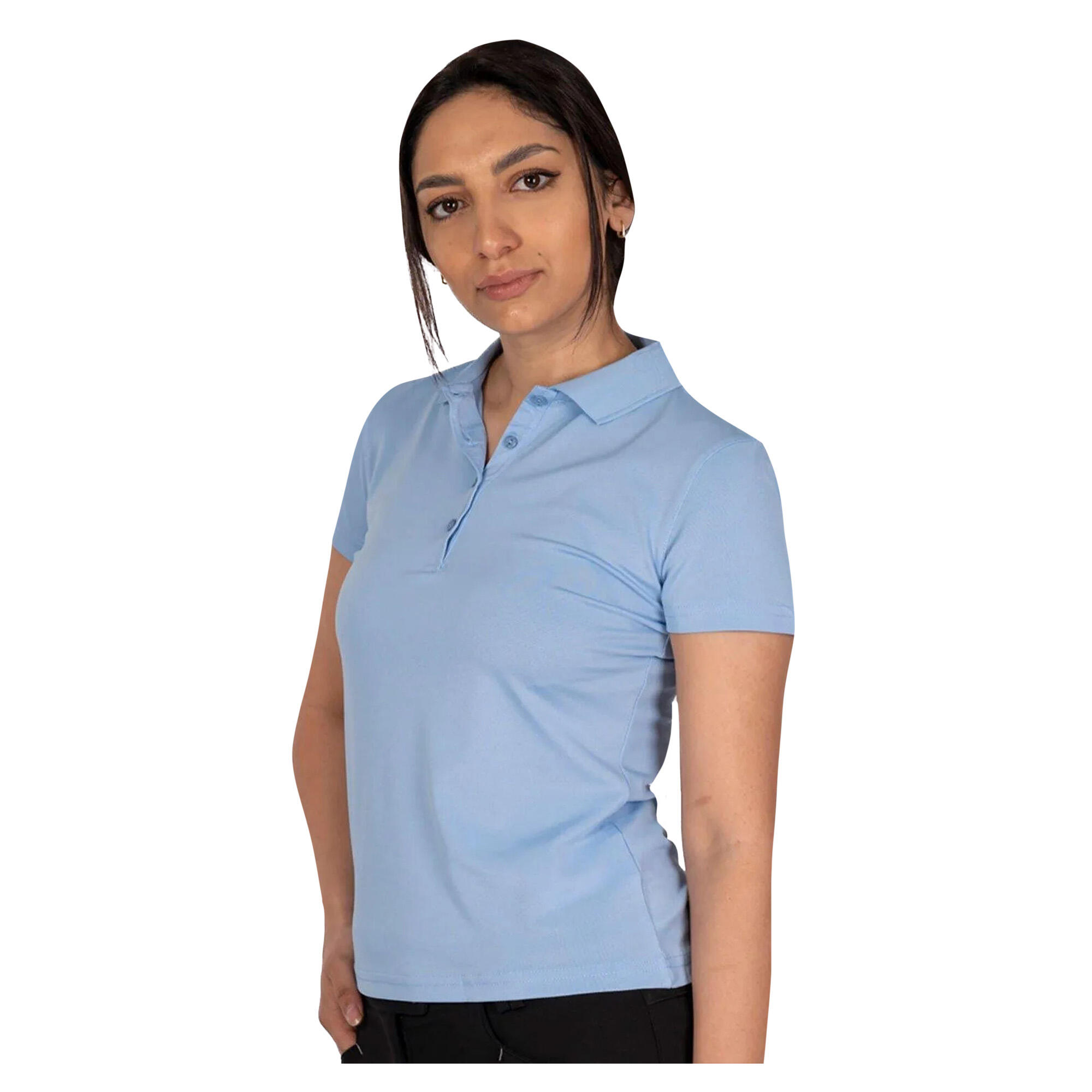 "Classic" Poloshirt für Emblem Damen Cerulean Blau 4/4