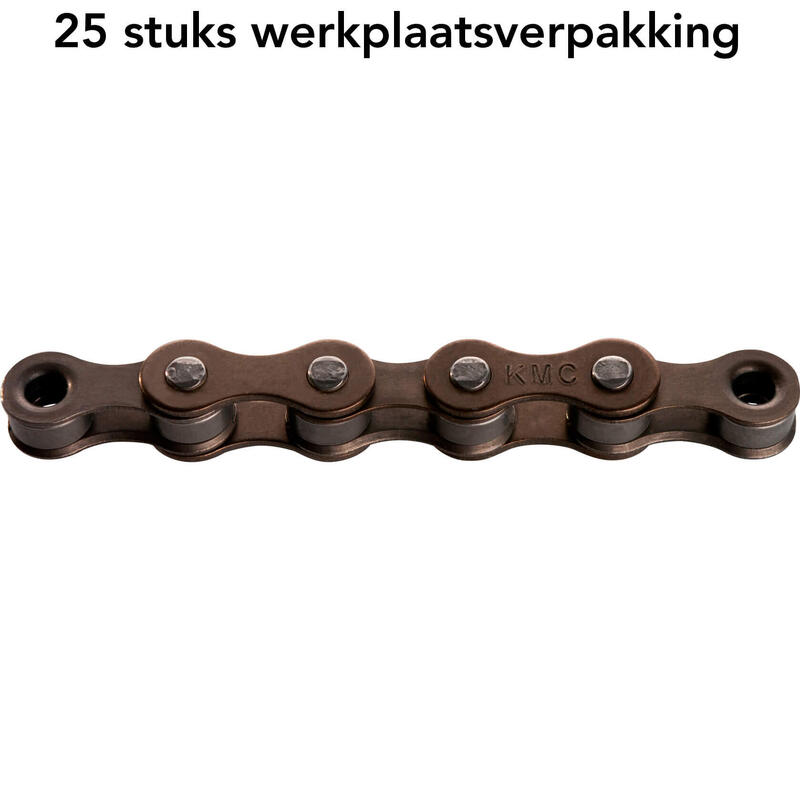 Chaîne de Vélo KMC S1 1/8 Pouce Marron En Vrac (25 Pièces)      11499€     KMC Chaîne de Vélo KMC S1 1/8 Pouce Marron En Vrac (25 Pièces)Vendu exclusivement en ligne   