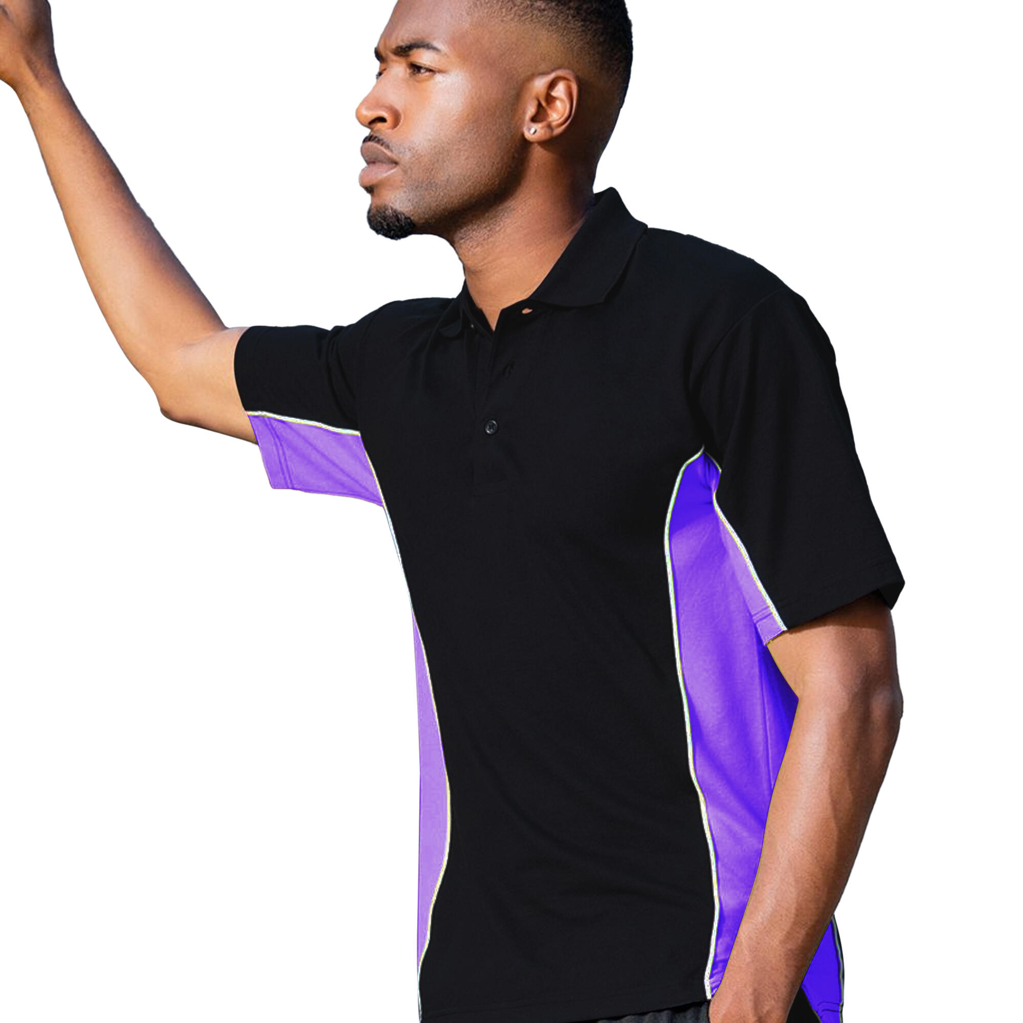Polo À Manches Courtes Homme (Noir/Pourpre/Blanc) 3/3