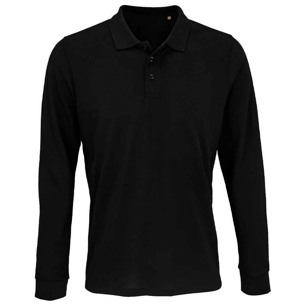 SOL'S Unisex Adult Prime Pique LongSleeved Polo Shirt (Black)