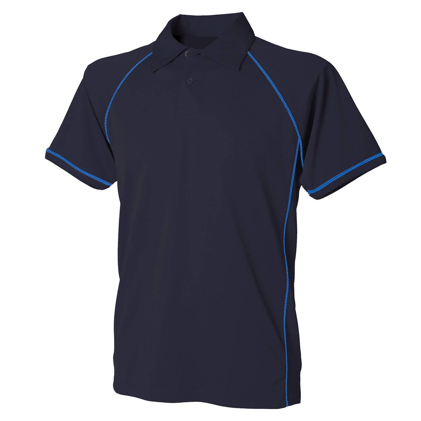 FINDEN & HALES Kids Unisex Piped Performance Sports Polo Shirt (Navy/Royal Blue)