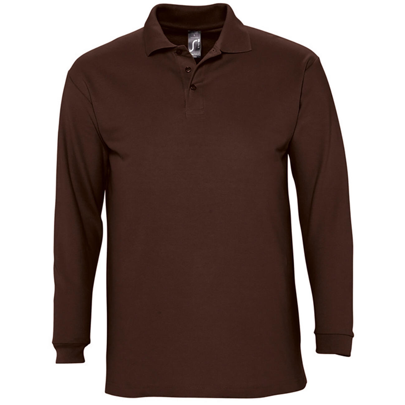 SOL'S Mens Winter II Long Sleeve Pique Cotton Polo Shirt (Chocolate)